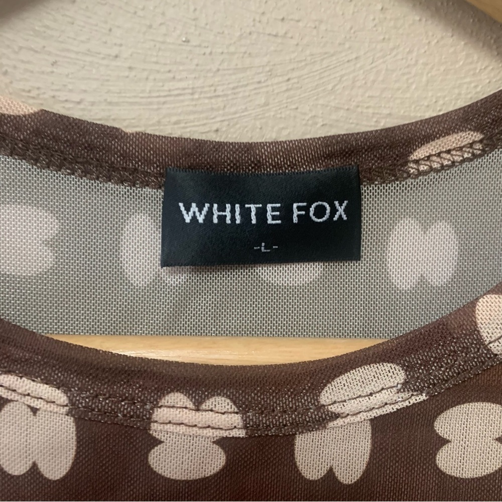 White Fox Boutique Brown and Cream Patterned Cropped Tank - Picture 6 of 7